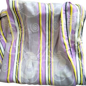 Vintage MCM Mattress Ticking New Old Stock  Purple Gray Yellow‎